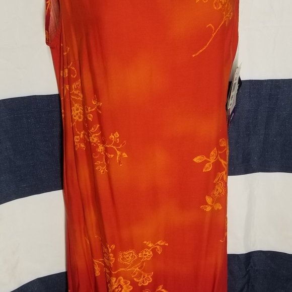 R&K ORIGINALS PETITE ORANGE BRICK MAXI SLEEVELESS SUNDRESS - Picture 11 of 11